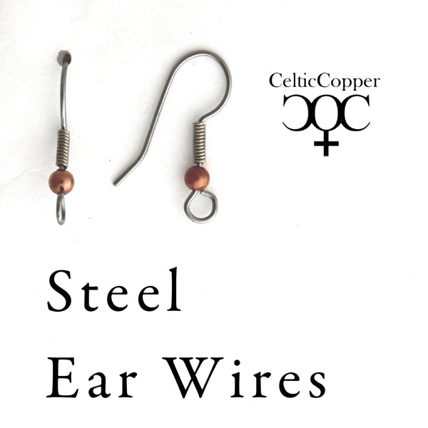 Copper Hematite Earrings With Handmade Vintage Copper Cone Beads 8mm Round Hematite  Bead Earrings
