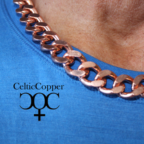 Men's Custom Necklace Chain NC162M Super Chunky 16mm Solid Copper Curb Chain Necklace Custom Size Chain