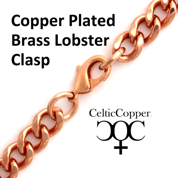 Heavy Copper Bracelet Chain BC76R Solid Copper 10mm Curb Chain Bracelet 8.5 Inch