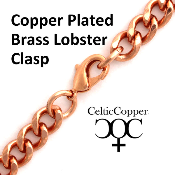 Solid Copper Bracelet Chain BC76L Heavy 10mm Copper Cuban Curb Chain Bracelet 9 Inch