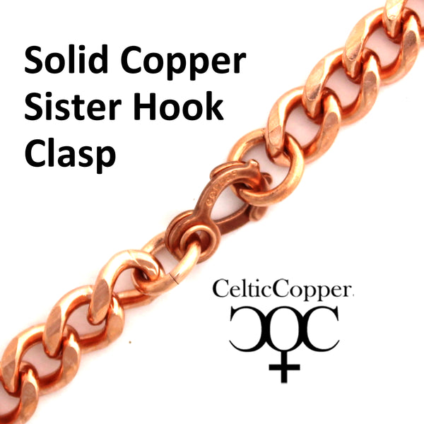 Solid Copper Necklace Chain Heavy Cuban Curb Chain Necklace NC76 Rugged 10mm Solid Copper Curb Chain Necklace 24 Inch Chain