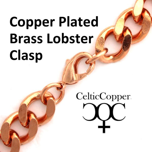 Men's Super Chunky 16mm Copper Cuban Curb Chain Set SET162 Solid Copper 18 Inch Copper Necklace Matching Bracelet Chain