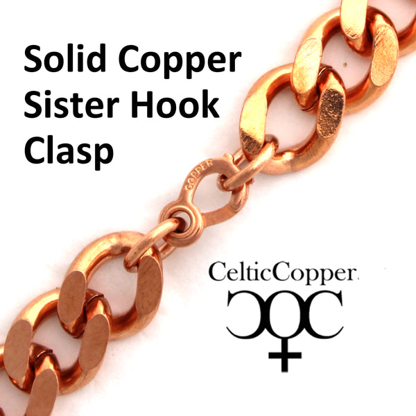 Men's Copper Chain Set Chunky 16mm Copper Cuban Curb Chain Set SET162 Solid Copper 24 Inch Necklace Matching Copper Bracelet Chain