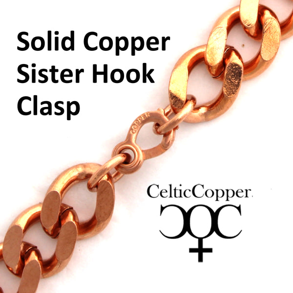 Custom Sized Copper Curb Chain Bracelet BC162M Men's Super Chunky Solid Copper Cuban Curb Chain Bracelet