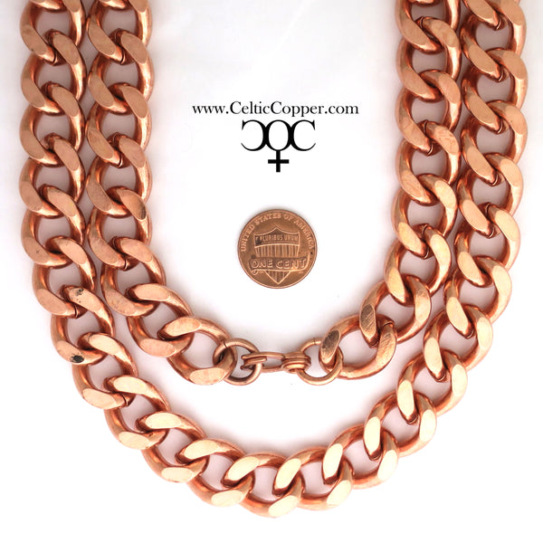 Super Chunky 16mm Copper Necklace Chain NC162  Copper Curb Chain Necklace Men's 18 Inch Chain