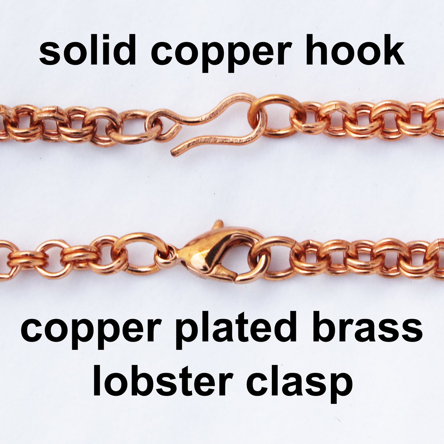 Fine Solid Copper Double Cable Bracelet Chain 4mm Adjustable Solid Copper Anklet Chain