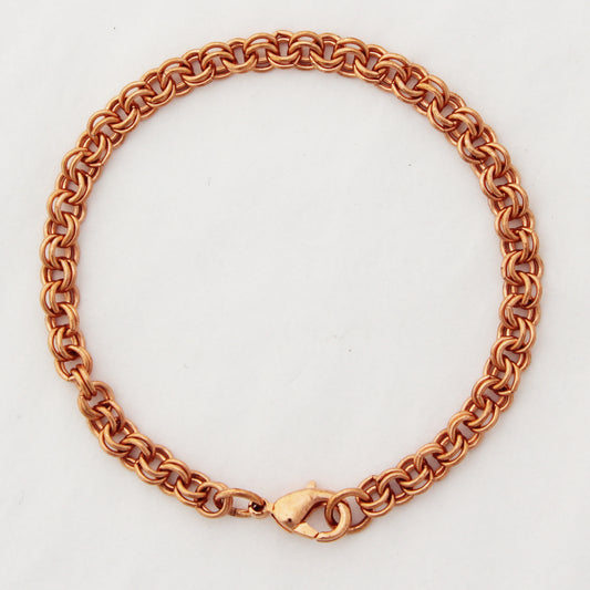 Solid Copper Double Cable Bracelet Chain Fine 4mm Copper Bracelet Chain