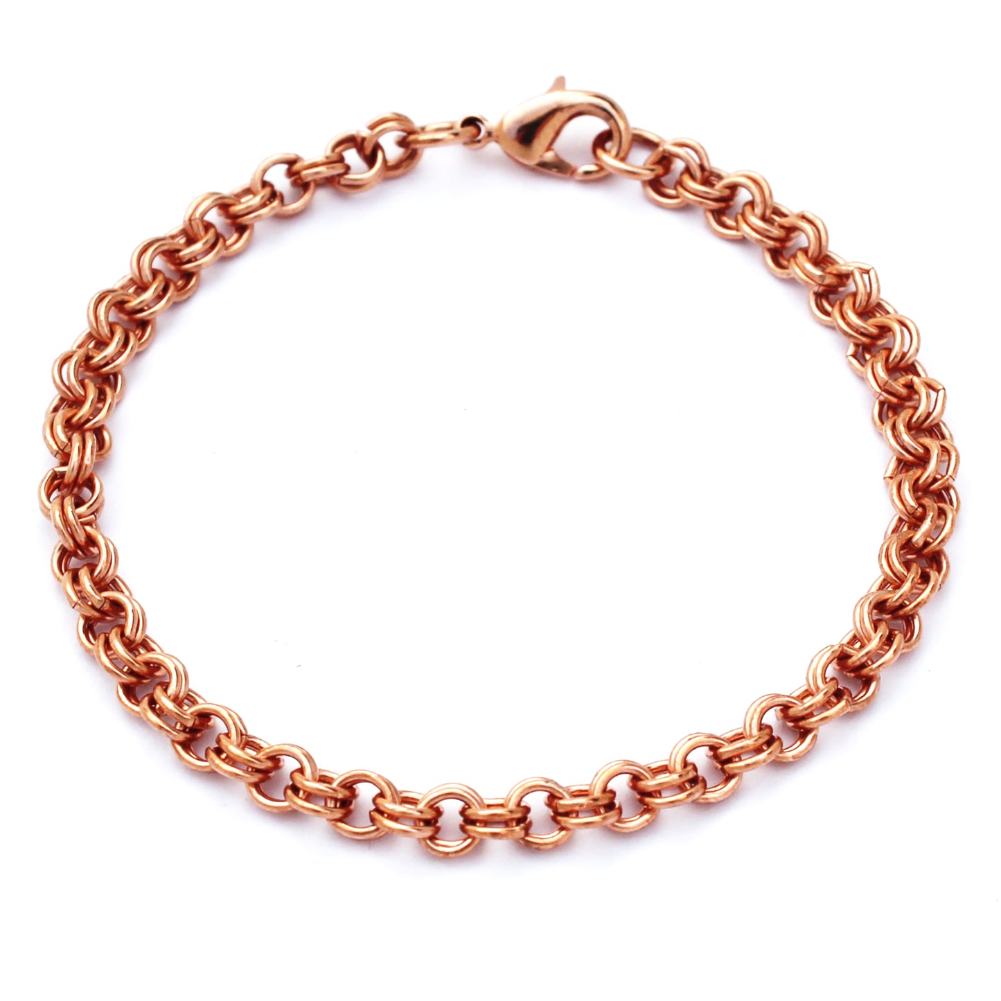 Solid Copper Double Cable Bracelet Chain Fine 4mm Copper Bracelet Chain