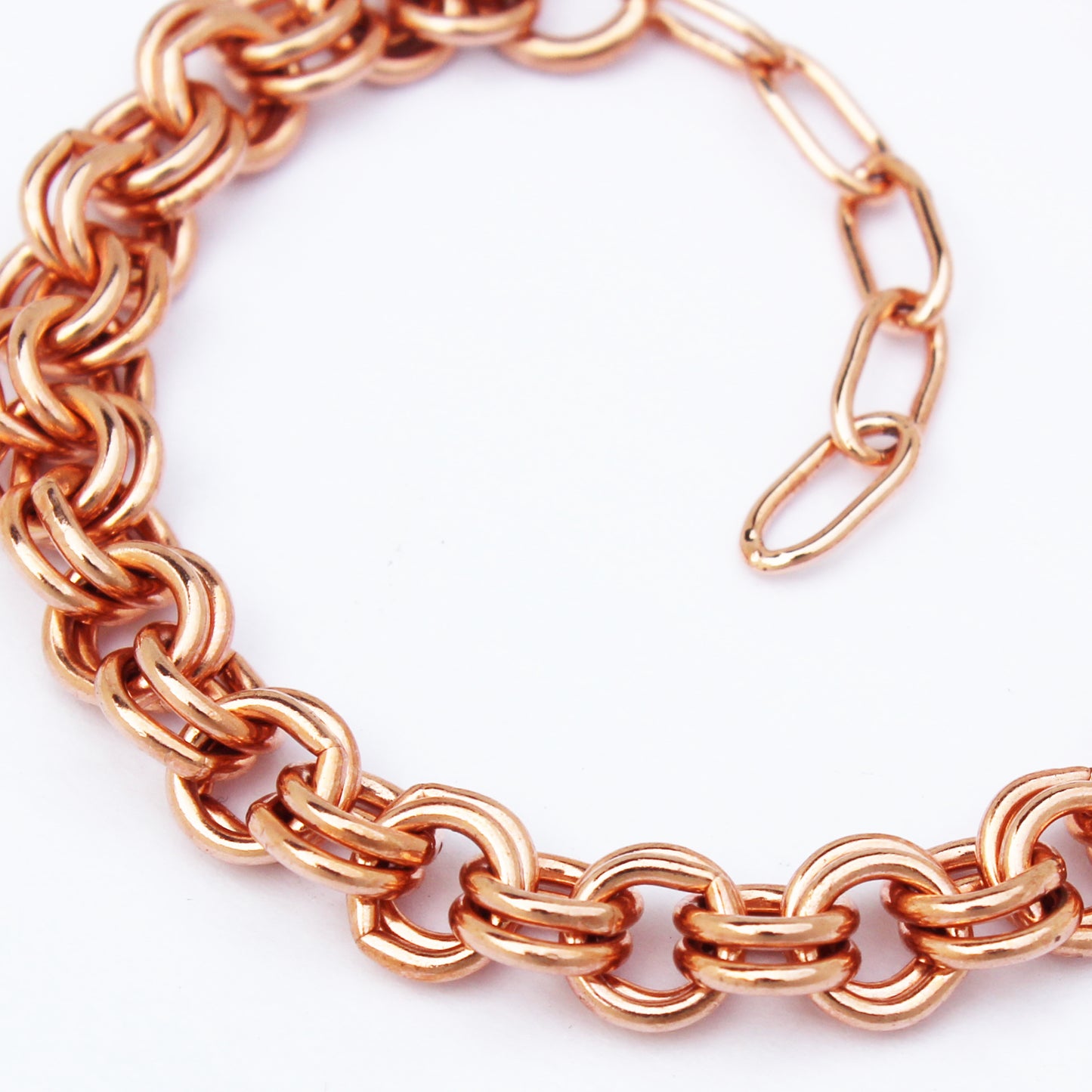Heavy Solid Copper Double Cable Bracelet Chain 7mm Adjustable Solid Copper Anklet Chain