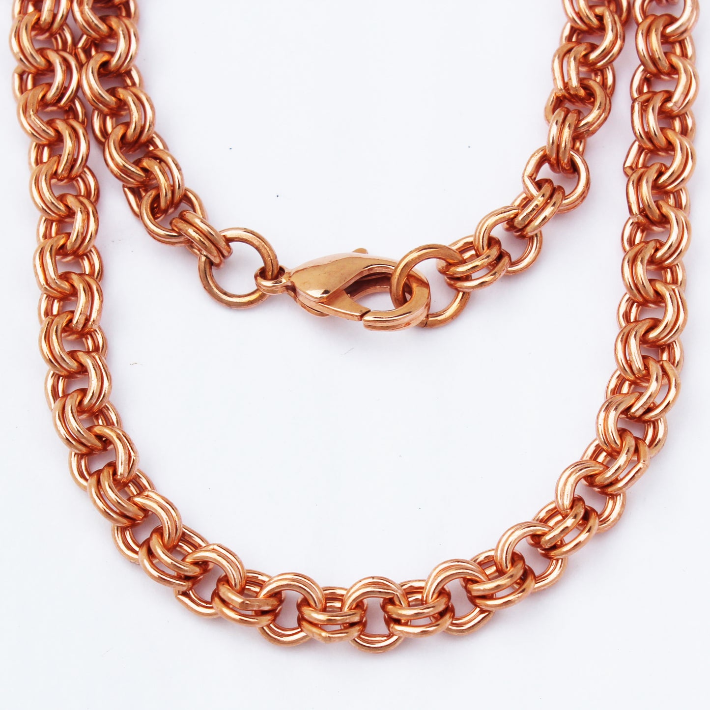 Copper Double Cable Necklace Chain Fine 4mm Solid Copper Round Link 16 18 20 24 Inch Necklace Chain