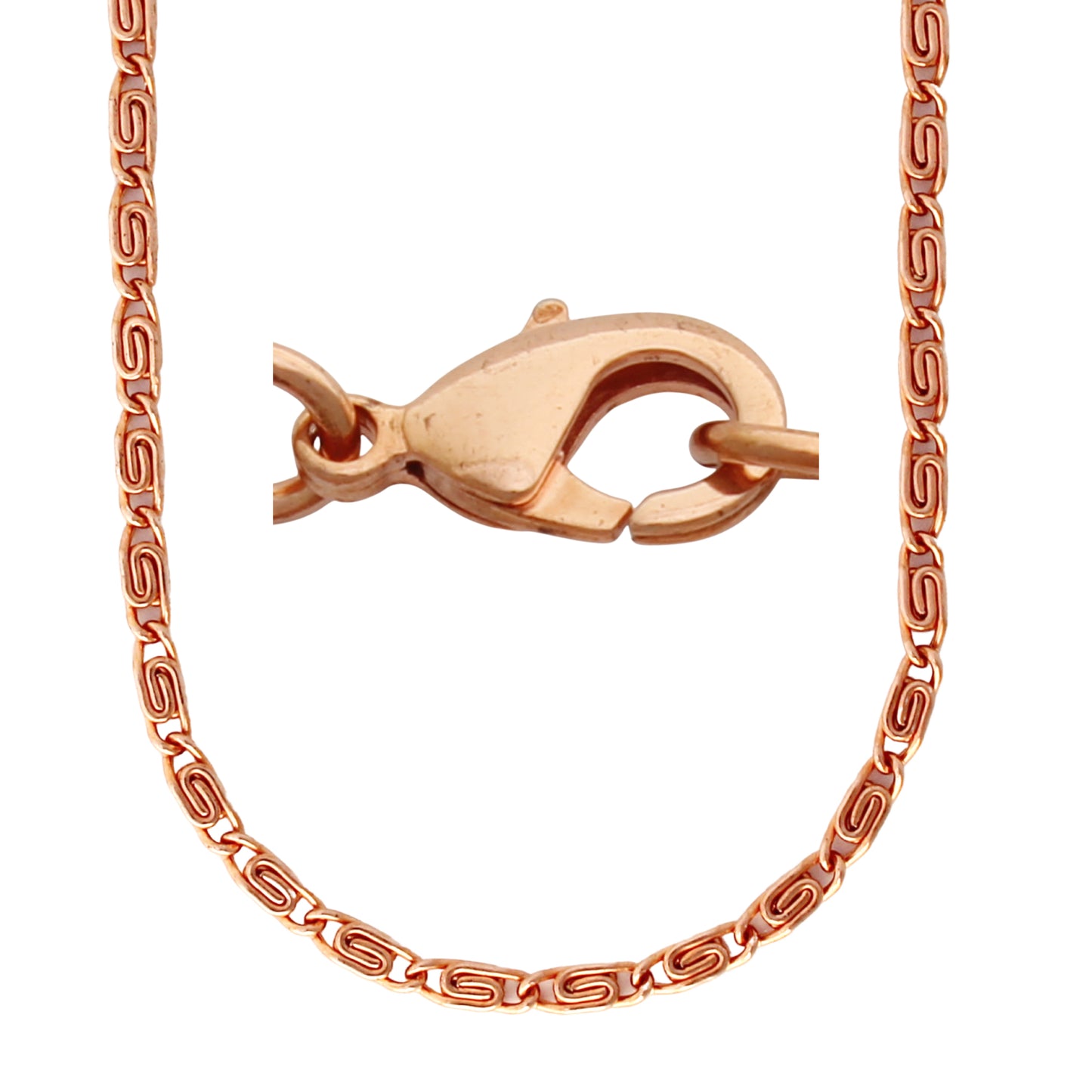 Copper Scroll Chain Necklace Fine 3mm Pure Copper Necklace Chain All Sizes Brass Lobster Clasp