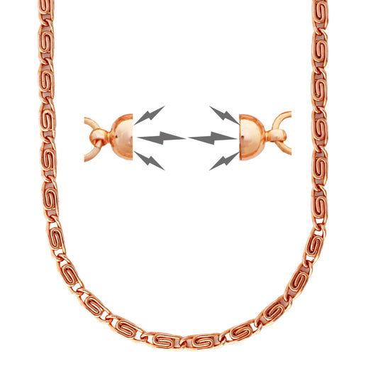 Copper Scroll Chain Necklace Fine 3mm Pure Copper Necklace Chain All Sizes Strong Magnetic Clasp