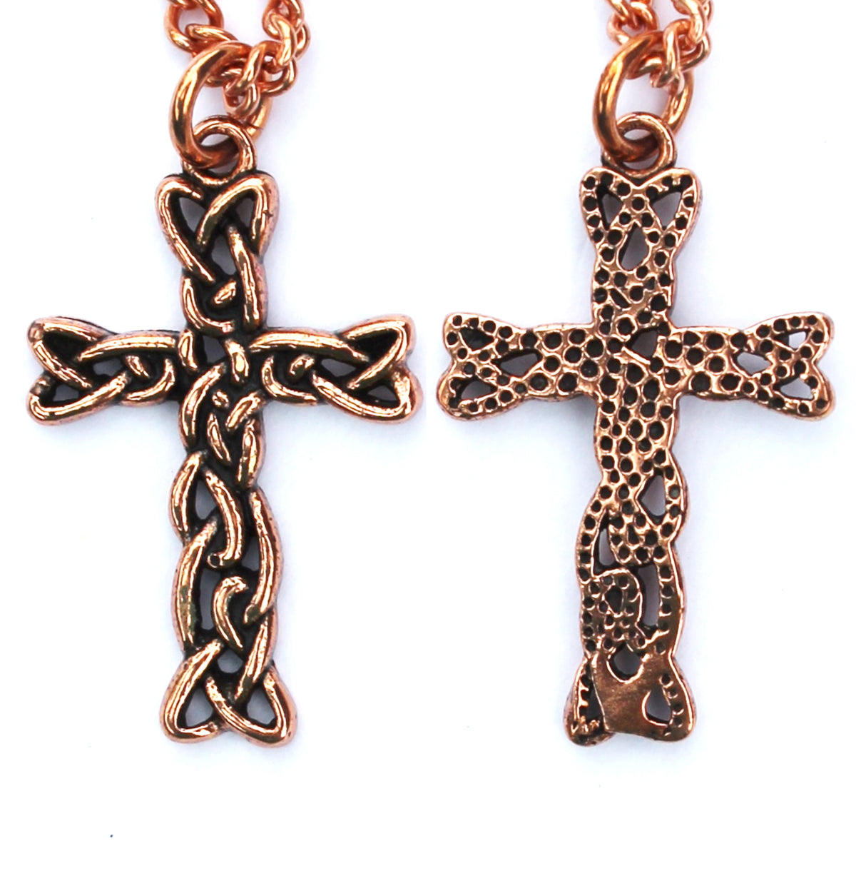 Copper Cross Necklace Celtic Viking Knotwork Pure Copper Cross Pendant ...
