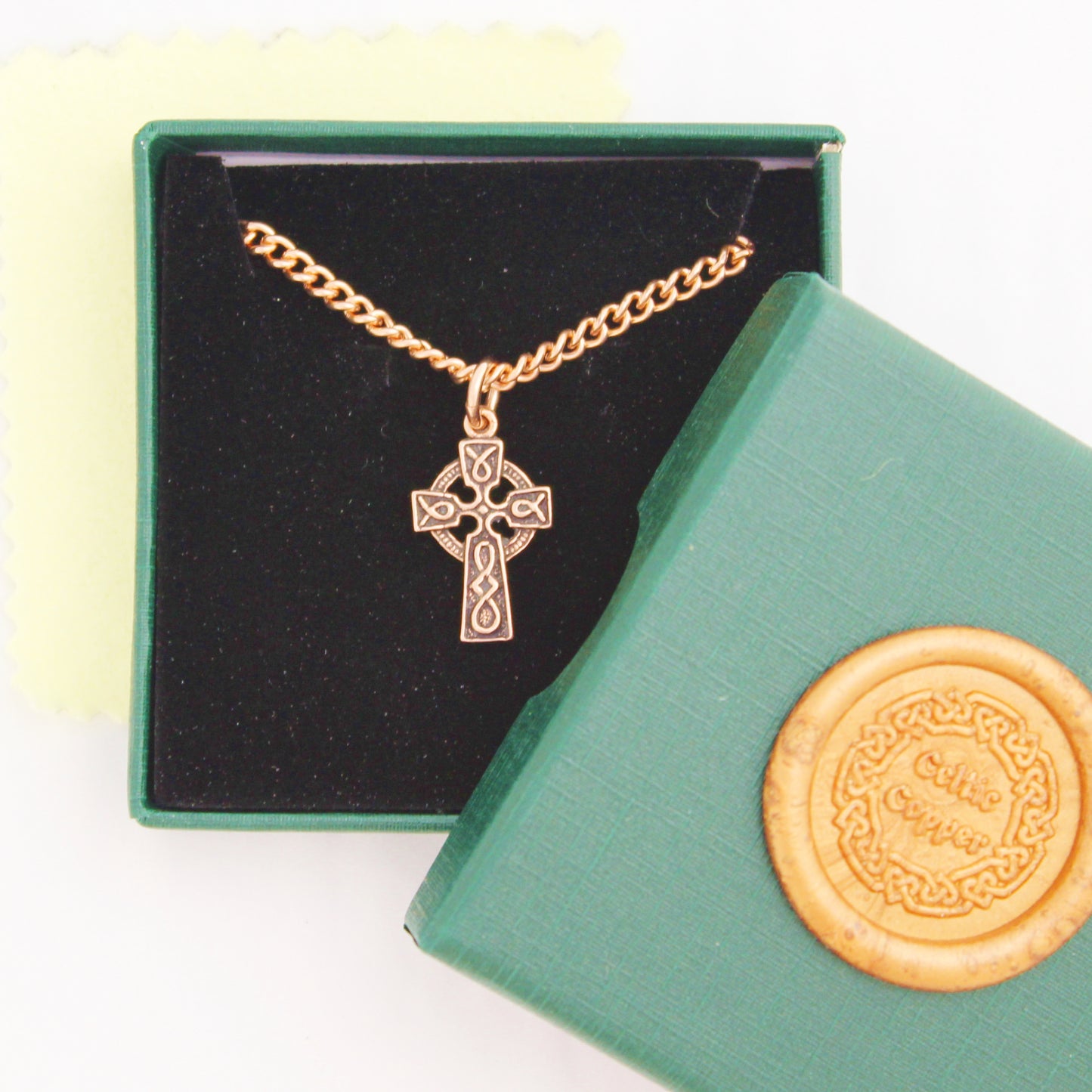 Celtic Copper Knot Work Cross Necklace Chain 30mm | Solid Copper Cross Pendant Adjustable Chain