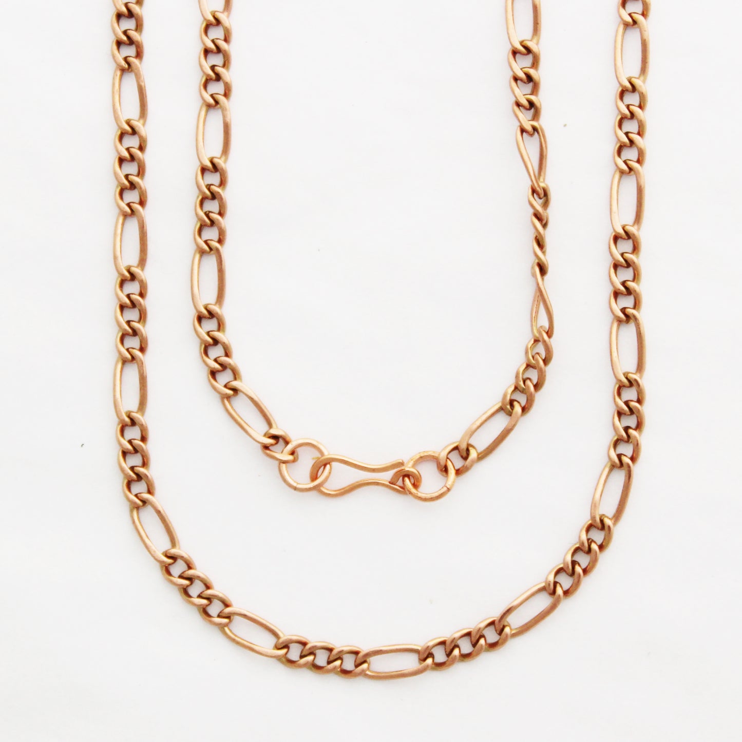 Copper Figaro Chain Necklace Fine 4mm Pure Copper Necklace Chain All Sizes Copper Hook Clasp