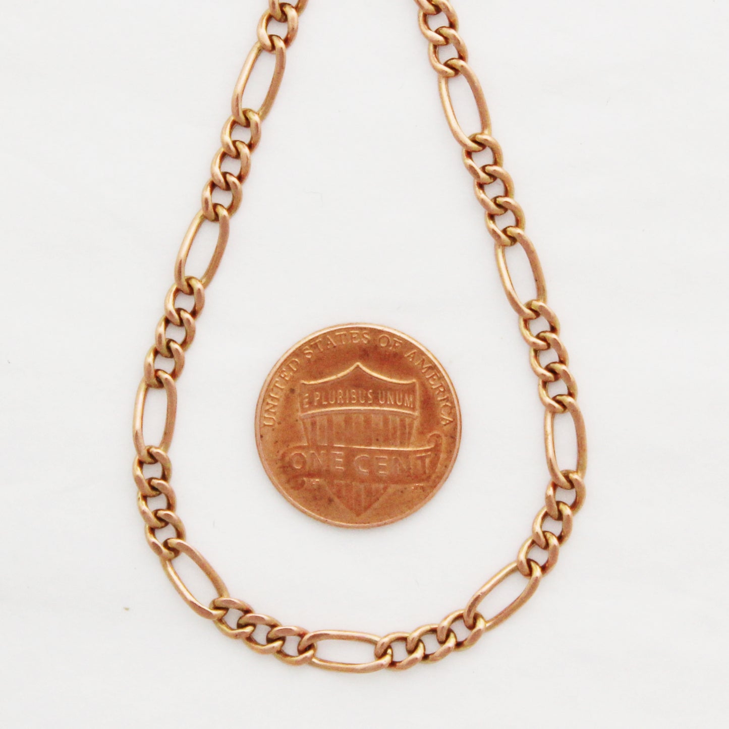 Solid Copper Figaro Necklace Chain NC41 Fine Italian Style 4mm Figaro Chain Necklace 20 Inch Relaxed Fit Chain