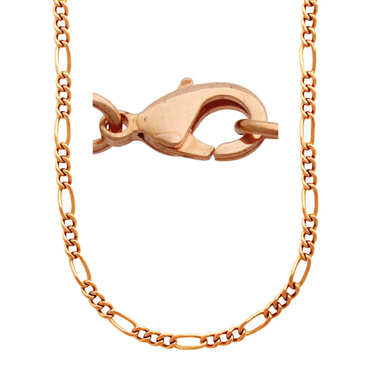 Solid Copper Figaro Necklace Chain NC41 Fine Italian Style 4mm Figaro Chain Necklace 20 Inch Relaxed Fit Chain