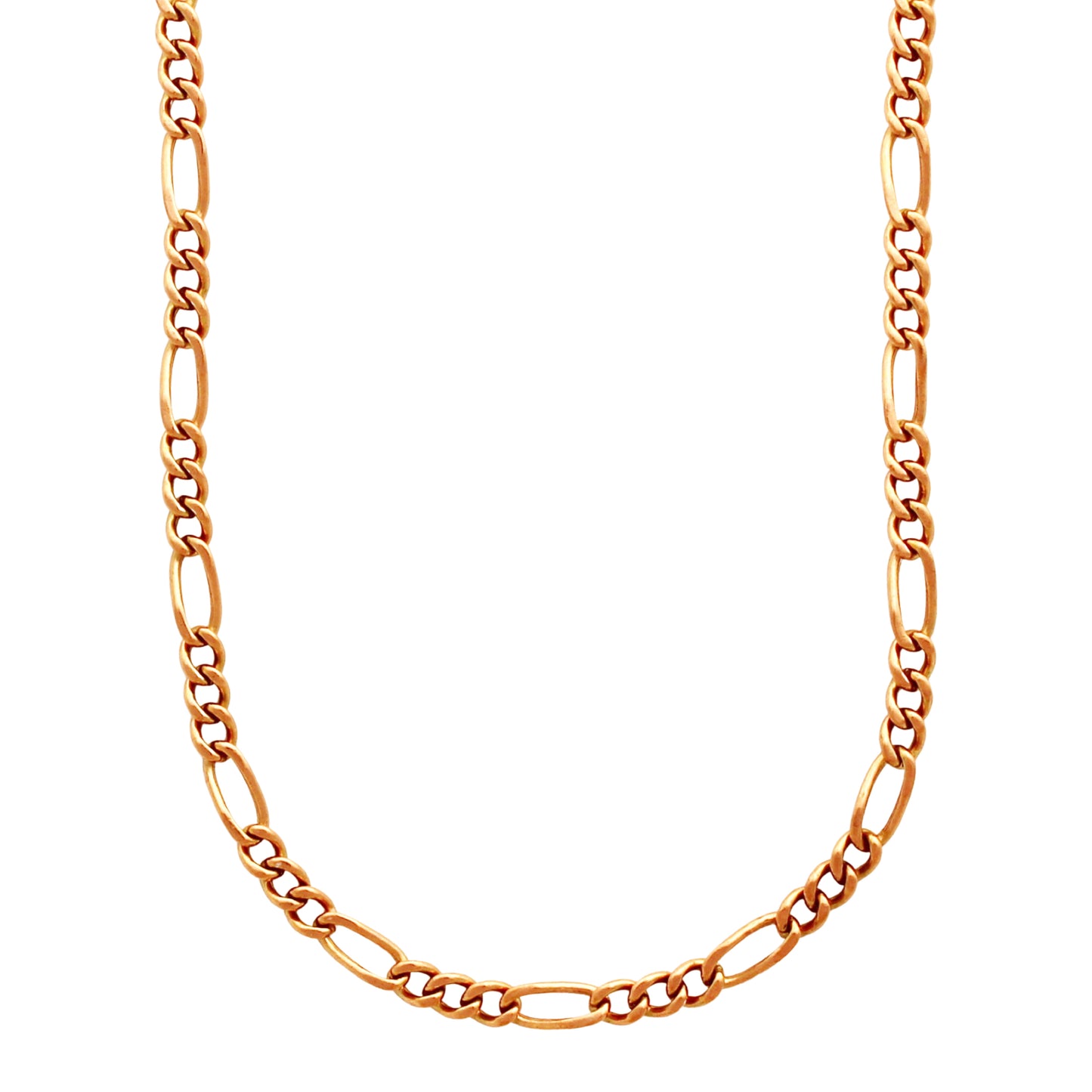 Solid Copper Figaro Necklace Chain NC41 Fine Italian Style 4mm Figaro Chain Necklace 20 Inch Relaxed Fit Chain