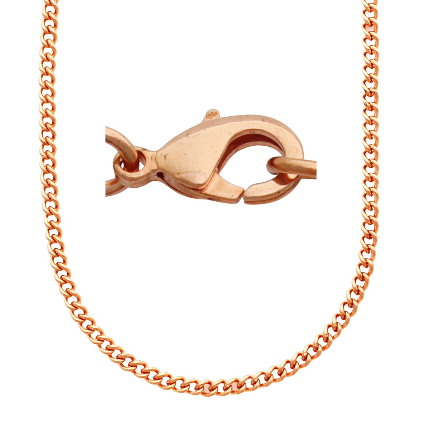 Copper Curb Chain Necklace Fine 3mm Pure Copper Necklace Chain All Sizes Brass Lobster Clasp