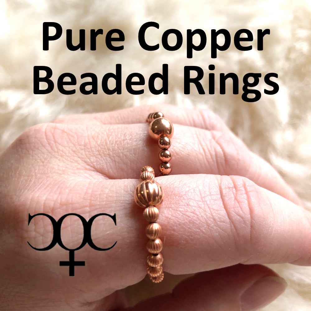 Beaded Copper Rings 3mm Beaded Copper Elastic Stretch Rings Pure Coppe –  Celtic Copper Shop
