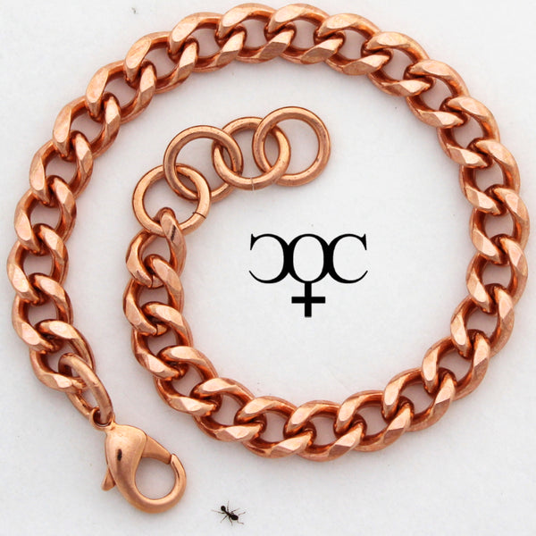 Heavy Solid Copper 10mm Curb Chain Anklet AC76 Adjustable Solid Copper Anklet Chain