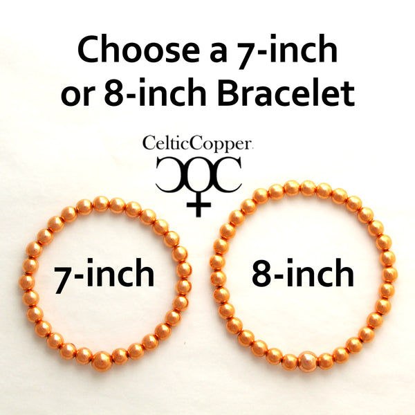 Copper Beaded Bracelet Easy Wear Elastic Stretch Bracelet Shiny 6mm Round Solid Copper Beads