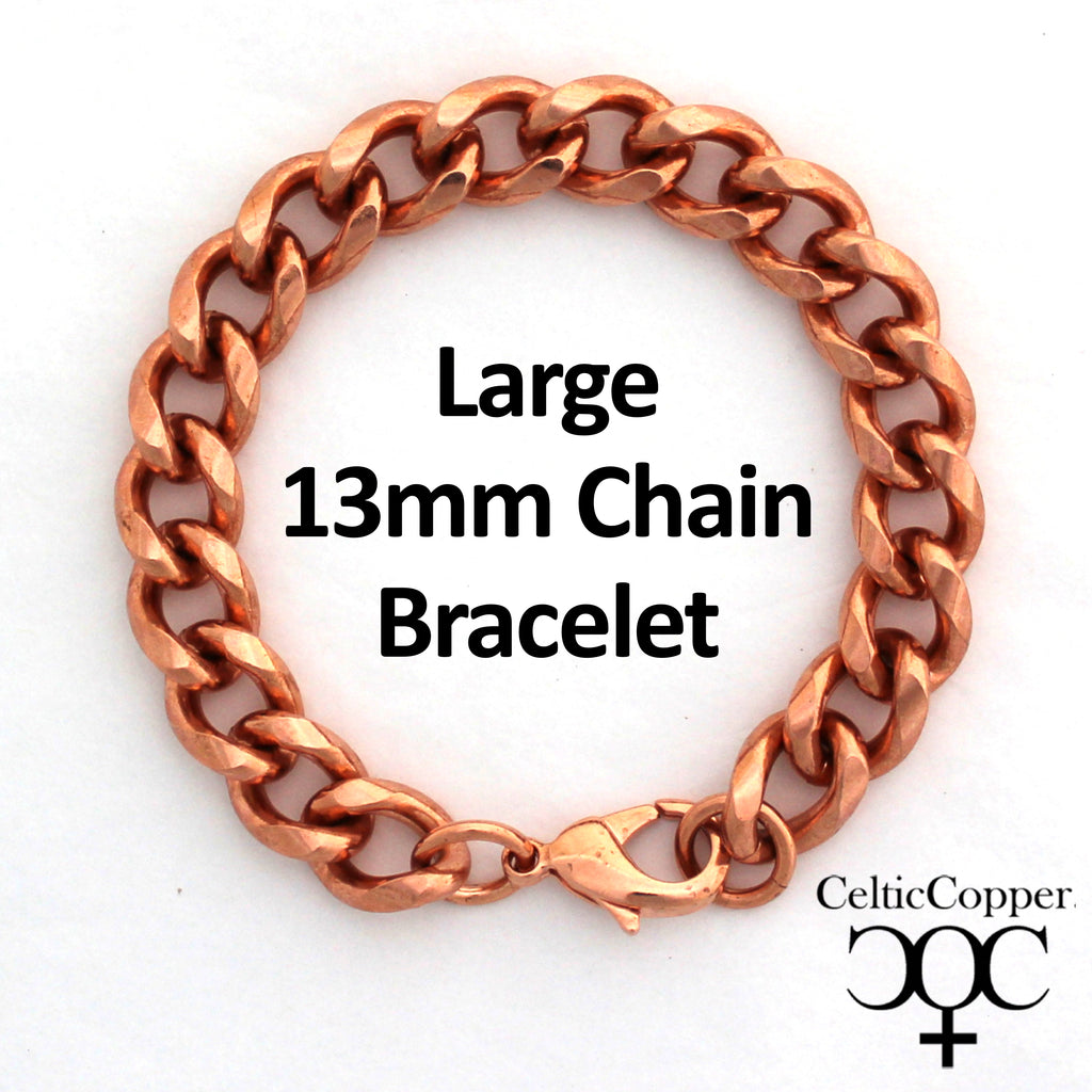 Custom Copper Bracelet Chain Heavy Duty 13mm Cuban Curb Chain Bracelet –  Celtic Copper Shop