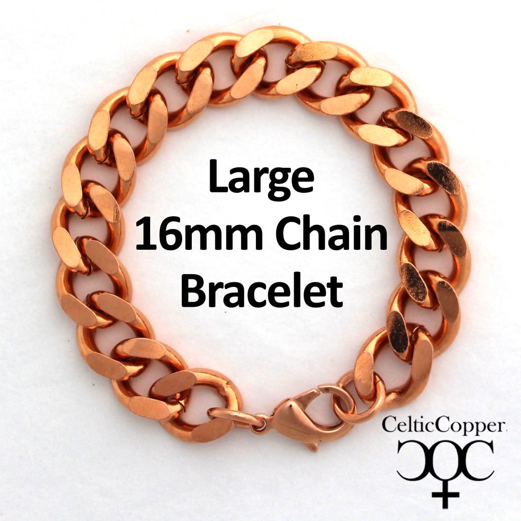 13mm HEAVY PURE SOLID COPPER CHAIN BRACELET/ANKLET/NECKLACE FOR MEN CUBAN  PCX06