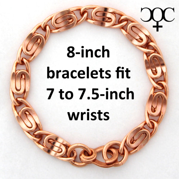 Solid Copper Bracelet Chain Heavy Celtic Scroll Chain Bracelet Copper Bracelet Chain 7.25mm Scroll Chain Bracelet For Men And Women