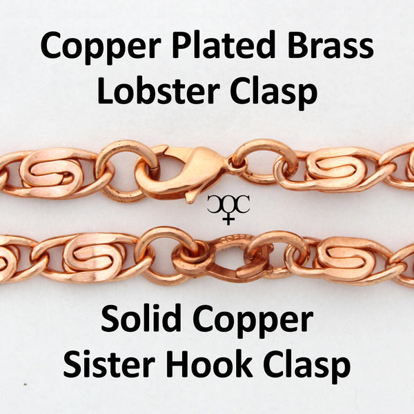 Heavy Copper Celtic Scroll Chain Necklace NC69 Celtic Copper 7.25mm Scroll Chain Necklace 24 Inch Chain
