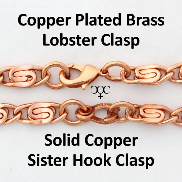 Heavy Copper Celtic Scroll Chain Necklace NC69 Celtic Copper 7.25mm Scroll Chain Necklace 20 Inch Chain