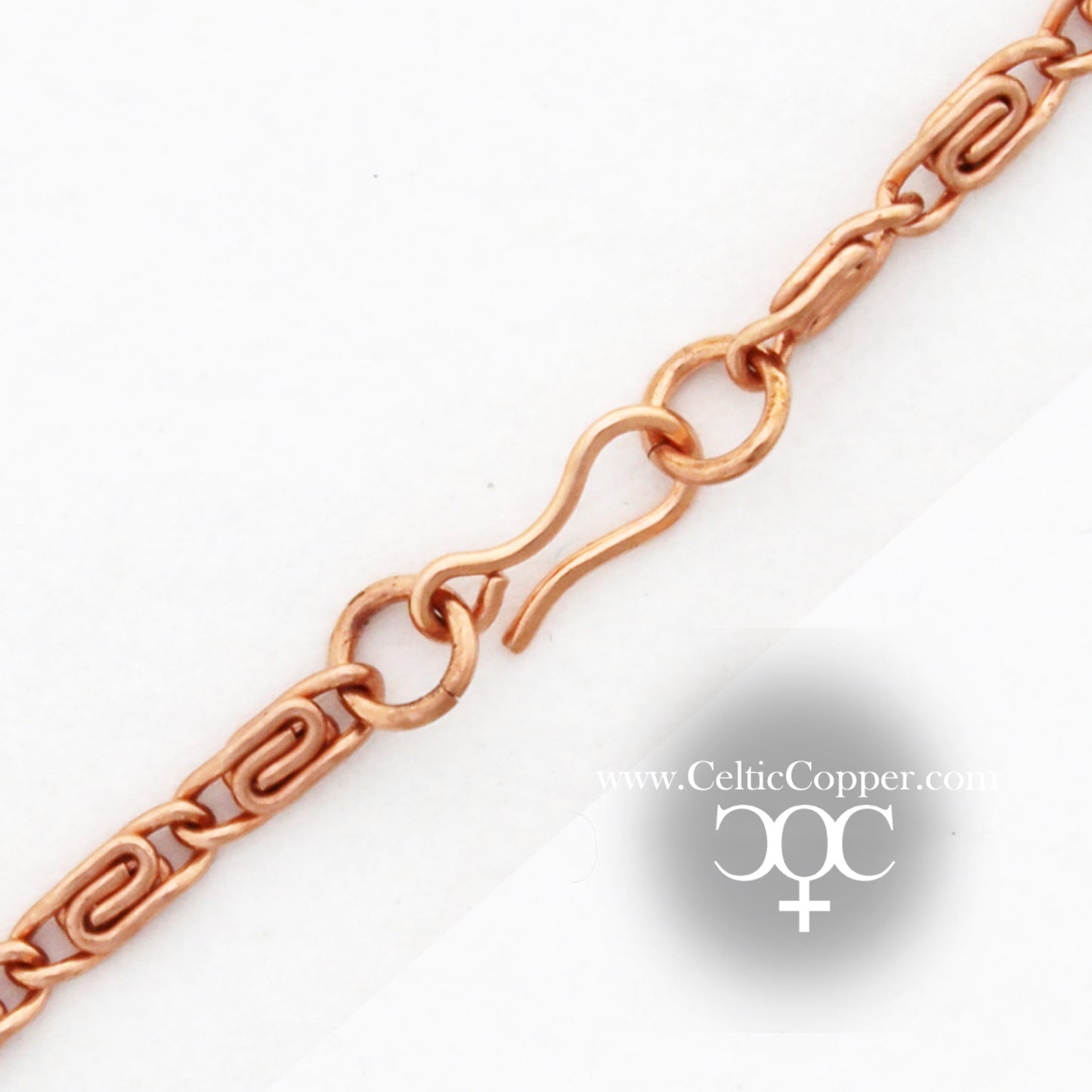 Copper Scroll Chain Necklace Fine 3mm Pure Copper Necklace Chain All Sizes Copper Hook Clasp
