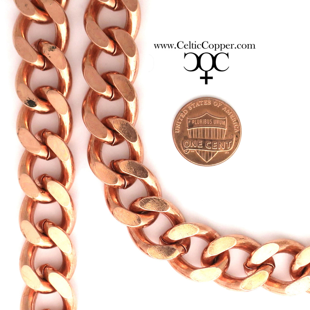 Copper Chain CN646G - 3/8 of an inch wide - Available in 16 to 30 inch  lengths. $30 to $40.