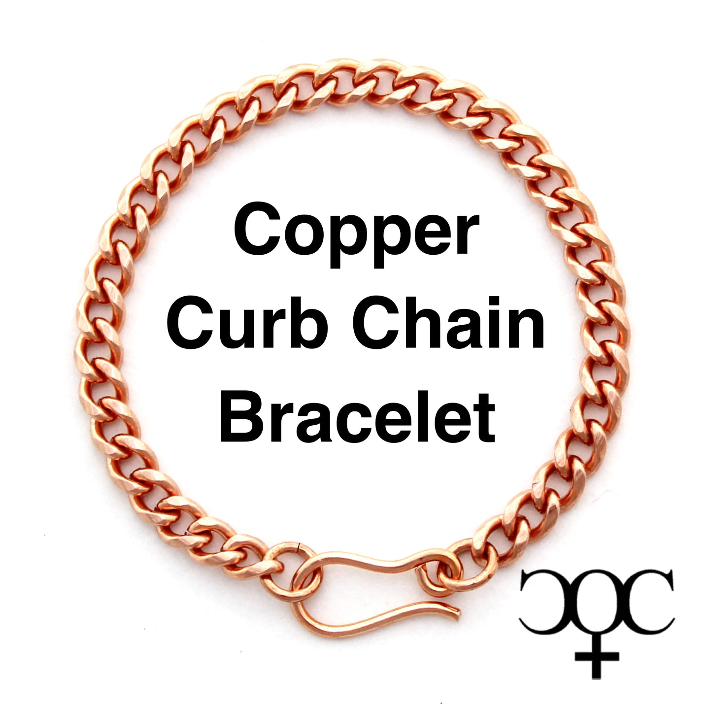 Solid Copper Curb Chain Bracelet BC72 Medium 5mm Cuban Curb Copper Bracelet Chain for Men and Women