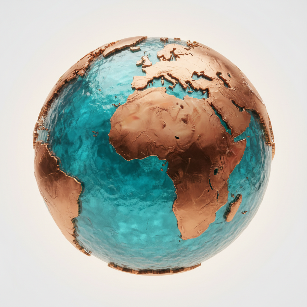 Metallic Copper and Turquoise Globe with Halo