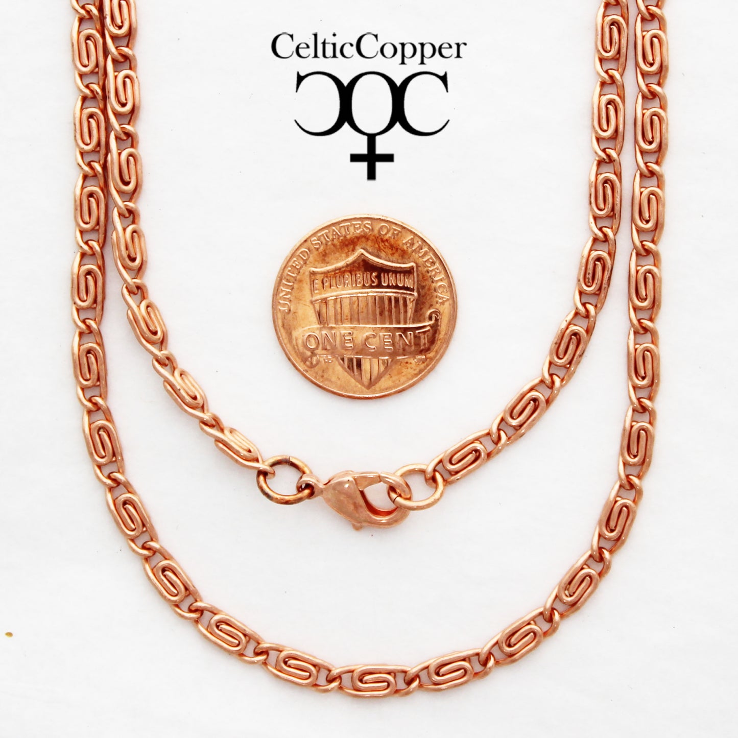 Solid Copper Necklace Chain Celtic Copper Fine Scroll Chain Necklace NC61 Celtic Necklace Chain Solid Copper Necklace 18 Inch Chain