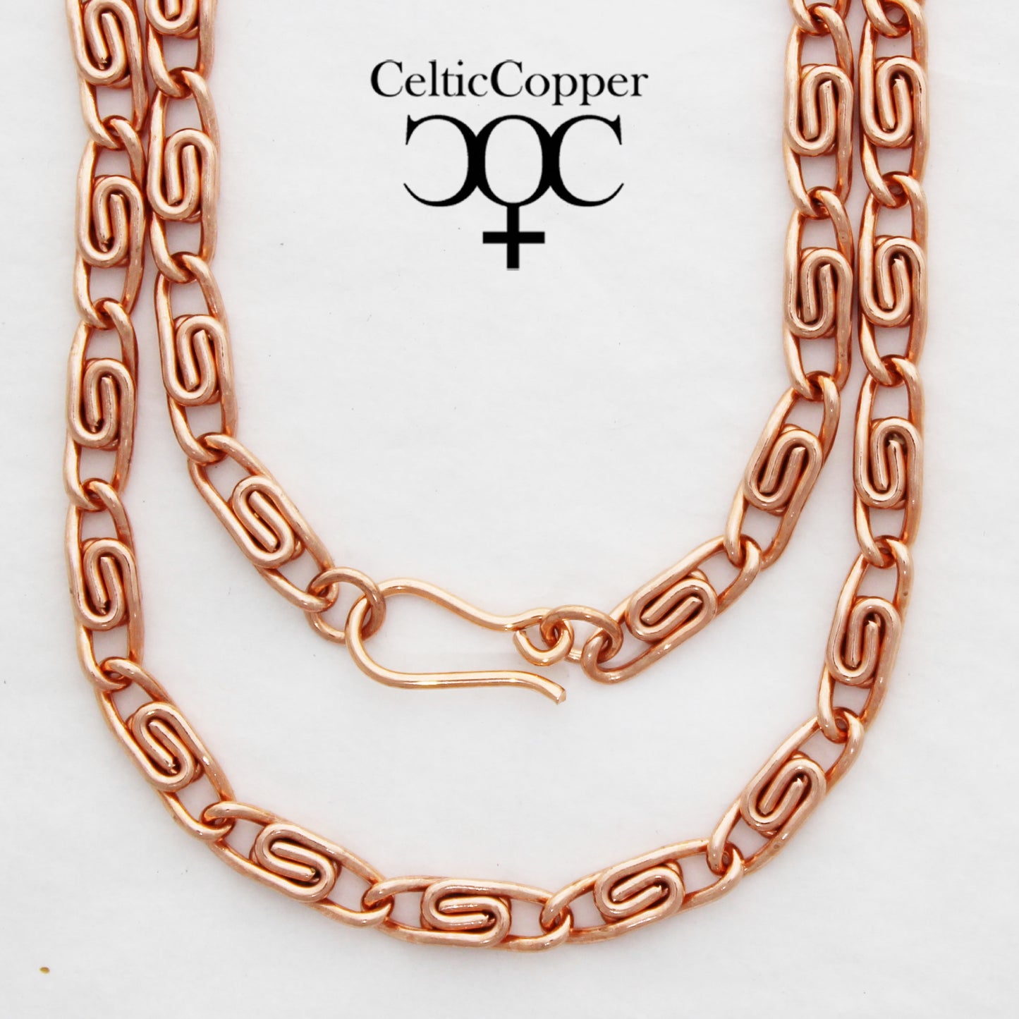 Solid Copper Celtic Scroll Necklace Chain NC66 Medium 5mm Copper Scroll Chain Necklace 18 Inch Chain