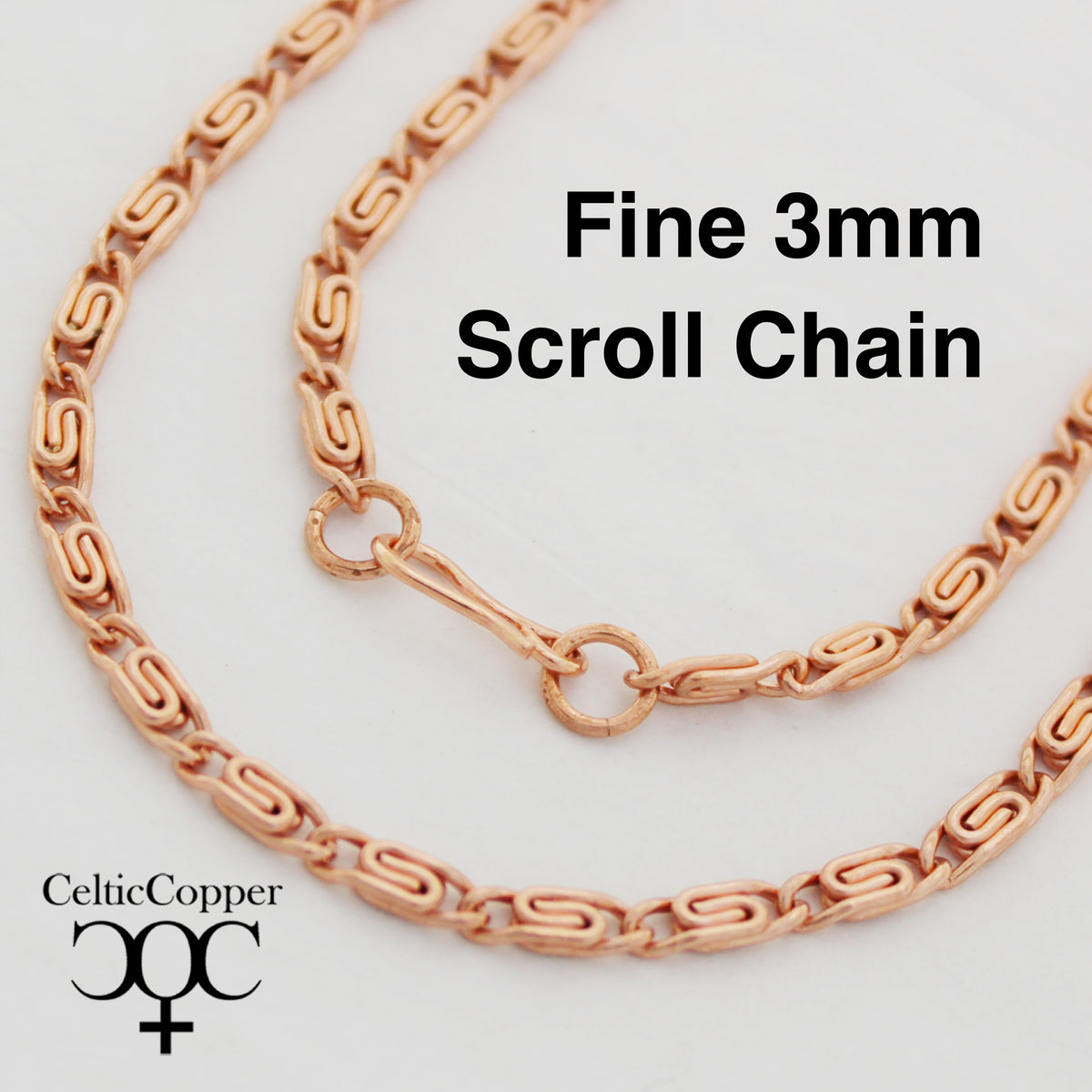 Custom Necklace Chain Solid Copper Celtic Scroll Chain Necklace NC61M ...