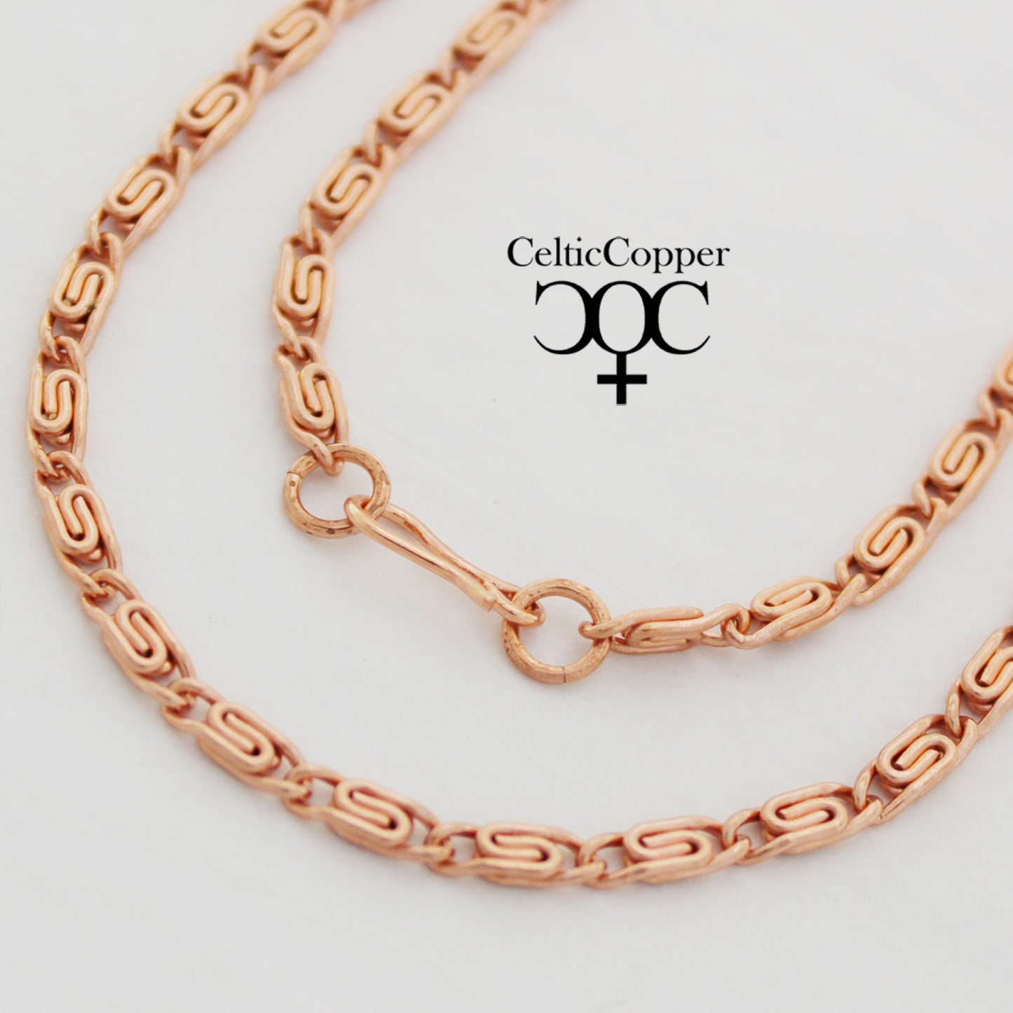 Copper Scroll Chain Necklace Fine 3mm Pure Copper Necklace Chain All Sizes Copper Hook Clasp