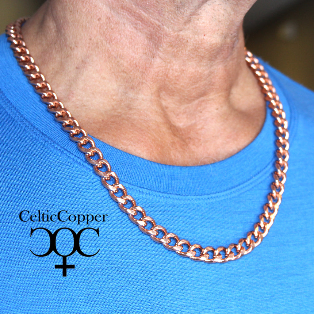 DIY Copper Jewelry Chain Making Kit / 36” Bulk 13mm Solid Copper Curb Chain  with Rings and Clasps