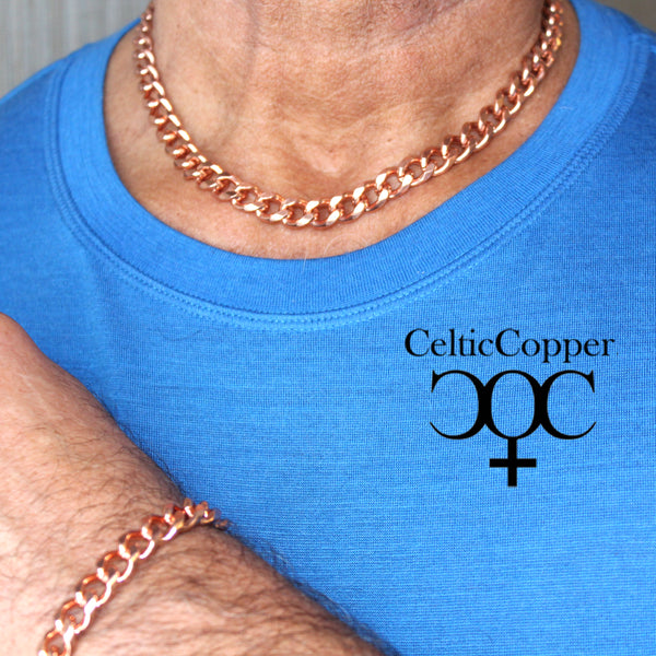 DIY Copper Jewelry Chain Making Kit / 36” Bulk 10mm Solid Copper Curb Chain with Rings and Clasps