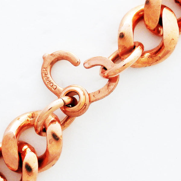 DIY Copper Jewelry Chain Making Kit / 36” Bulk 13mm Solid Copper Curb Chain / 5 Sets Sisterhook Clasps