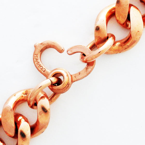 DIY Copper Jewelry Chain Making Kit / 36” Bulk 16mm Solid Copper Curb Chain with Rings and Clasps