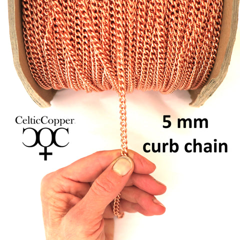 Bulk Copper Curb Chain 13mm Heavy Duty Copper Chain by the Foot F79 Copper  Jewelry Making Supplies