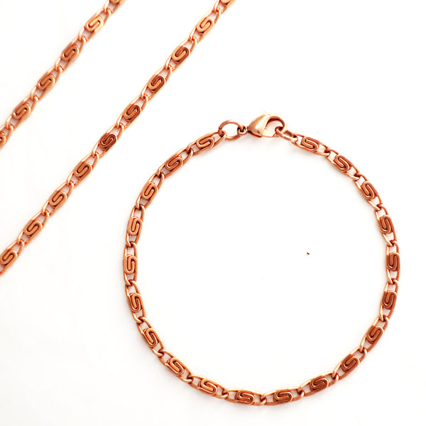 Fine Copper Celtic Scroll Chain By The Foot FCC61 Solid Copper Unfinished Bulk Chain Supplies For Copper Jewelry Making