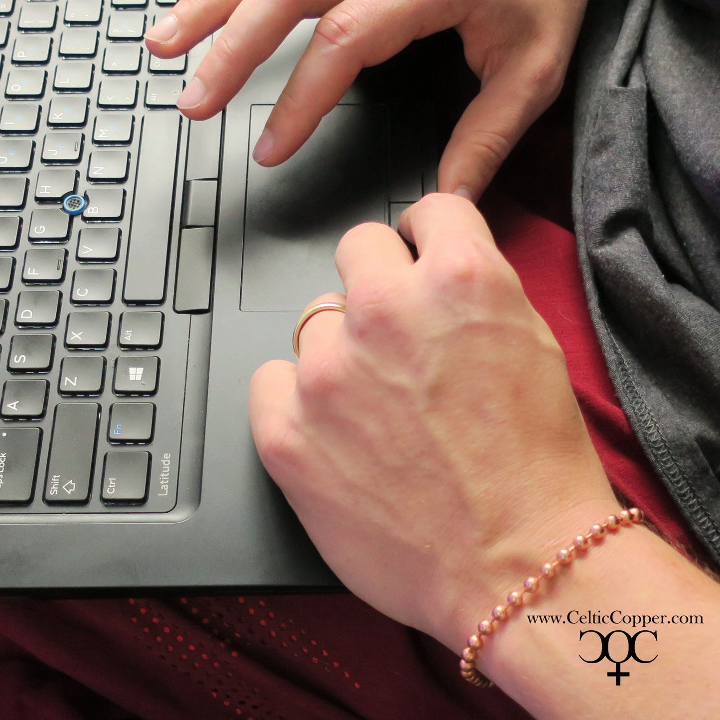 Copper Bead Chain Jewelry Set 4.8mm Solid Copper Round Bead Necklace Chain And Bracelet SET48