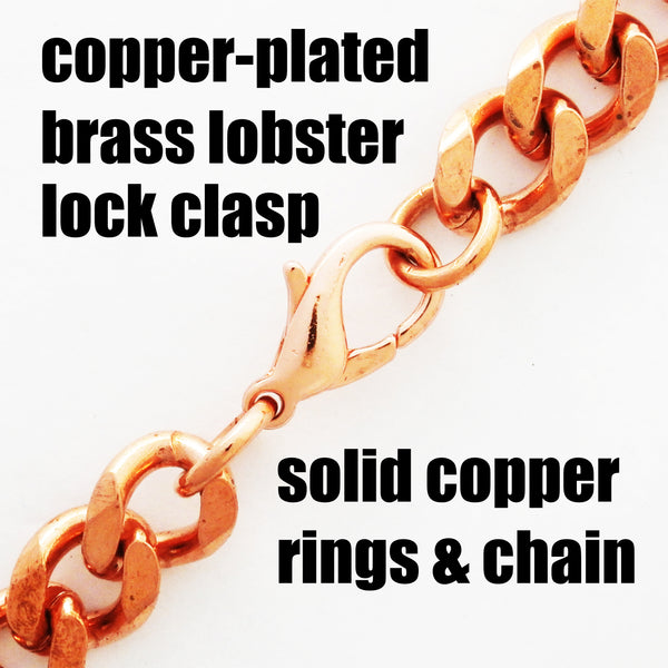 Solid Copper Necklace Chain Heavy Duty Cuban Curb Chain Necklace NC79 Extra Heavy 13mm Copper Curb Chain Necklace 18 Inch Chain