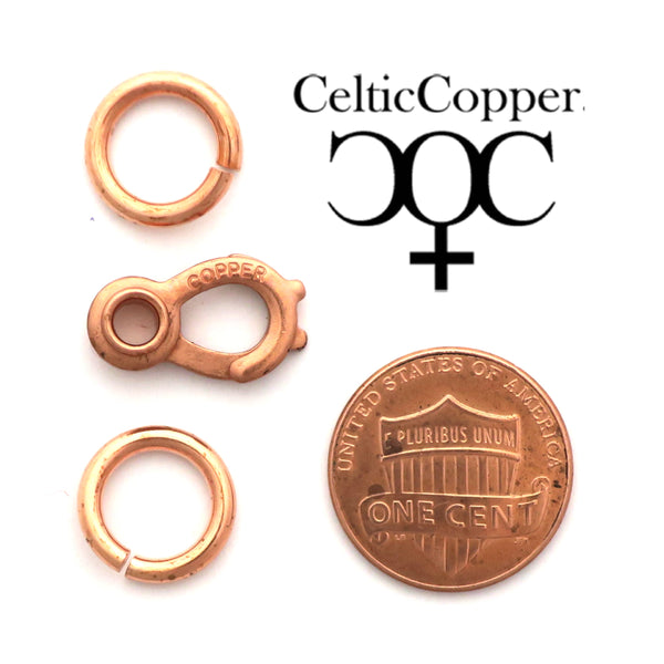 Set of 5 Solid Copper 16mm Sister Hook Clasps with Jump Rings JSCSH3 Heavy Duty Copper Clasp Kits