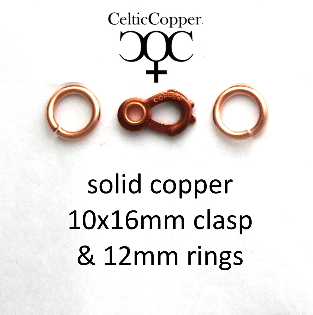 Solid Copper 16mm Sister Hook Clasp Kit with Jump Rings JSCSH1 Heavy Duty  Copper Clasp Jewelry Repair