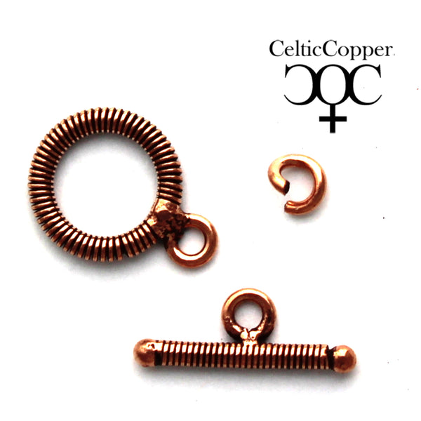 Bulk Pack Copper Clasp 16mm Toggle Jewelry Findings Set of 6 Medium Copperplated Brass T Bar Clasp